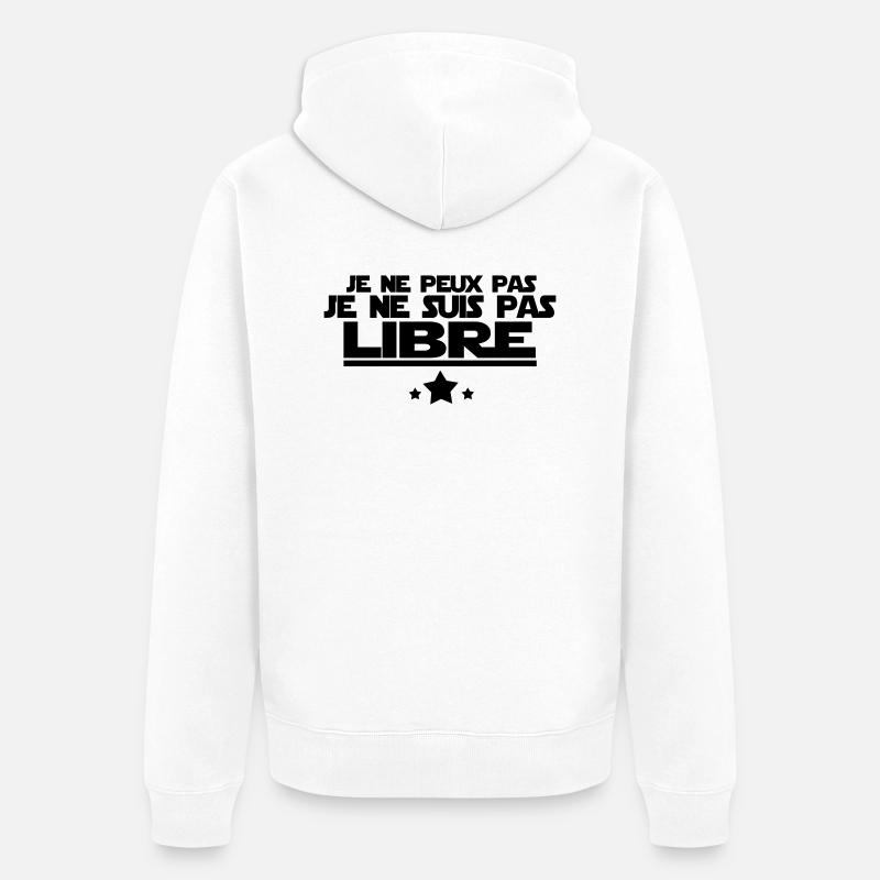 je ne suis pas libre - Veste à capuche bio Premium Unisexe - blanc