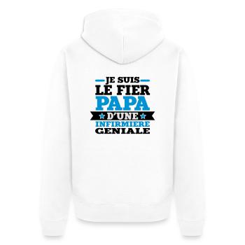 Je suis le fier papa d'une infirmière géniale - Veste à capuche bio Premium Unisexe - blanc - Dos - Thijin (182cm)