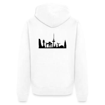skyline keel - Unisex Premium Organic Zip Hoodie - white - Back - Thijin (182cm)