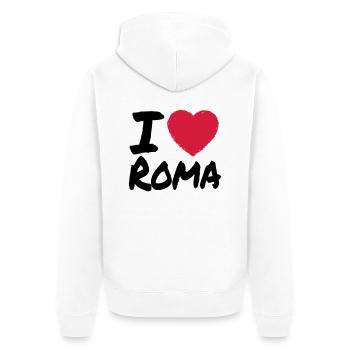 I Love Roma - Unisex Premium Bio Zip Hoodie - Weiß - Hinten - Thijin (182cm)