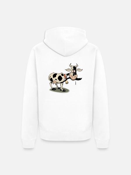 Kuh - Unisex Premium Bio Zip Hoodie - Weiß