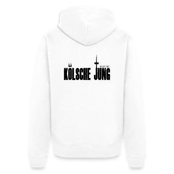 Kölsche Jung - Unisex Premium Bio Zip Hoodie - Weiß - Hinten - Thijin (182cm)