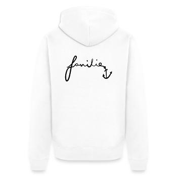 Familie - Unisex Premium Bio Zip Hoodie - Weiß - Hinten - Thijin (182cm)