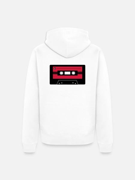 Kassette_farbe - Unisex Premium Bio Zip Hoodie - Weiß