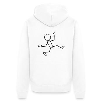 happy_1c - Unisex Premium Organic Zip Hoodie - white - Back - Thijin (182cm)
