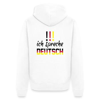 ich_spreche_deutsch - Unisex Premium Organic Zip Hoodie - white - Back - Thijin (182cm)