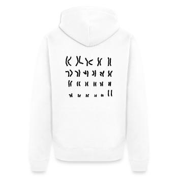Chromosom xx Nerd-Shirt - Unisex Premium Bio Zip Hoodie - Weiß - Hinten - Thijin (182cm)
