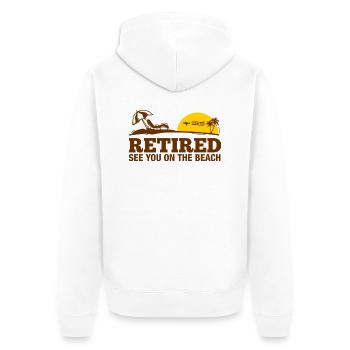 Pension - Unisex Premium Bio Zip Hoodie - Weiß - Hinten - Thijin (182cm)