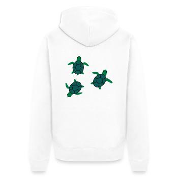 Schildkröte - Unisex Premium Bio Zip Hoodie - Weiß - Hinten - Thijin (182cm)