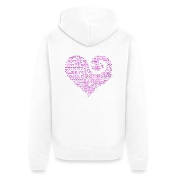 sweet sixteen - heart - Unisex Premium Bio Zip Hoodie - Weiß - Hinten - Thijin (182cm)