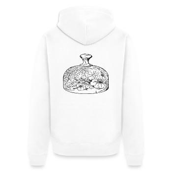 glas-glocken-leer-blumen - Unisex Premium Bio Zip Hoodie - Weiß - Hinten - Thijin (182cm)