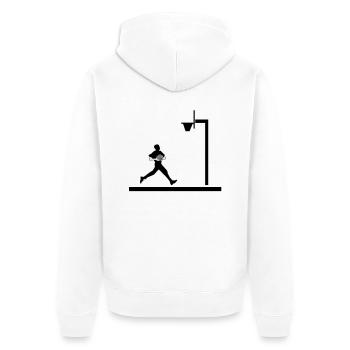 basketball - Unisex Premium Bio Zip Hoodie - Weiß - Hinten - Thijin (182cm)