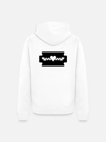 razorblade - Unisex Premium Bio Zip Hoodie - Weiß