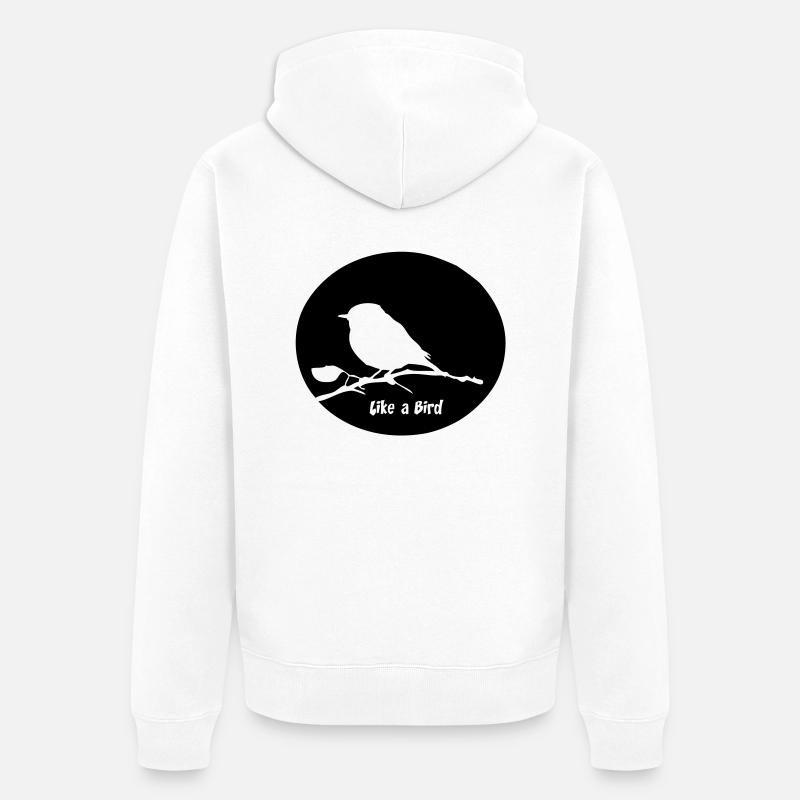 oiseau - Unisex Premium Bio Zip Hoodie - Weiß