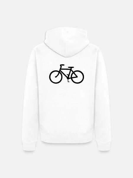 Bicycle - Unisex Premium Organic Zip Hoodie - white