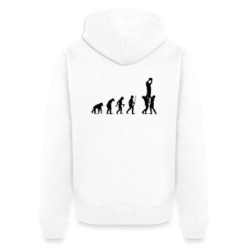 Evolution Rugby - Unisex Premium Organic Zip Hoodie - white - Back - Thijin (182cm)
