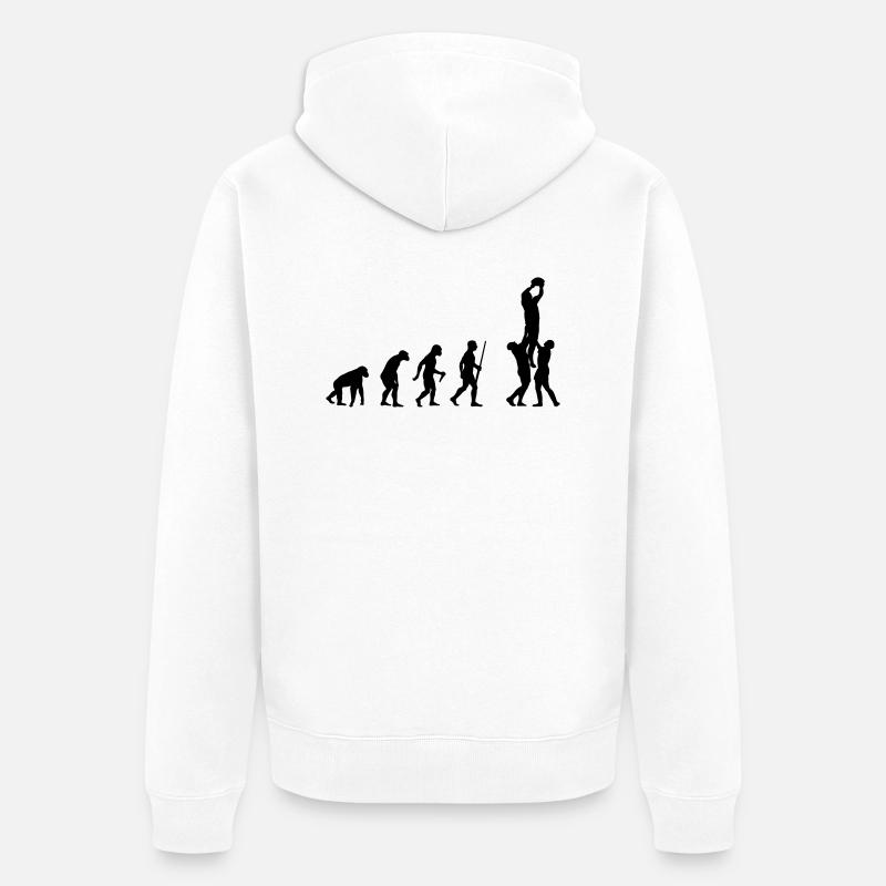 Evolution Rugby - Unisex Premium Bio Zip Hoodie - Weiß