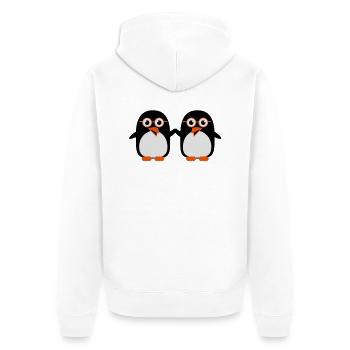 pinguine_geeks_c3 - Veste à capuche bio Premium Unisexe - blanc - Dos - Thijin (182cm)