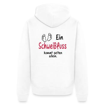 schweissfuesse - Unisex Premium Organic Zip Hoodie - white - Back - Thijin (182cm)
