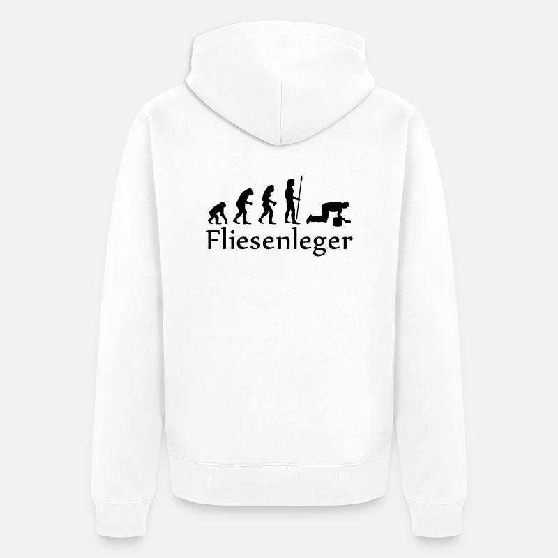 evolution_fliesenleger - Unisex Premium Organic Zip Hoodie - white
