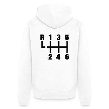 auto_gangschaltung__f1 - Unisex Premium Organic Zip Hoodie - white - Back - Thijin (182cm)