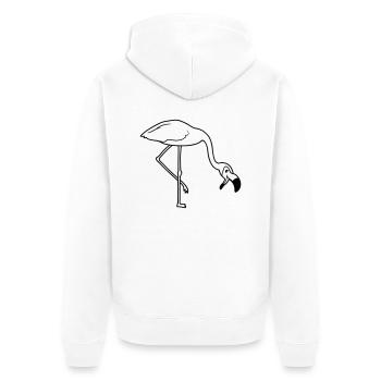 laugh mouth on food drink bow down flaming - Unisex Premium Organic Zip Hoodie - white - Back - Thijin (182cm)