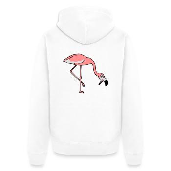 laugh mouth on food drink bow down flaming - Unisex Premium Organic Zip Hoodie - white - Back - Thijin (182cm)