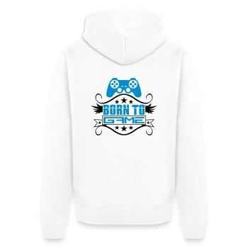 game nerd geek zocken gamer controller spielen spi - Unisex Premium Bio Zip Hoodie - Weiß - Hinten - Thijin (182cm)