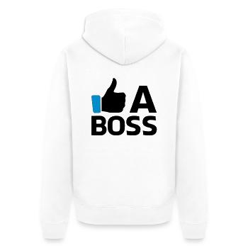 Like a Boss - Unisex Premium Bio Zip Hoodie - Weiß - Hinten - Thijin (182cm)