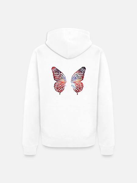 colourful butterfly wings - Unisex Premium Organic Zip Hoodie - white