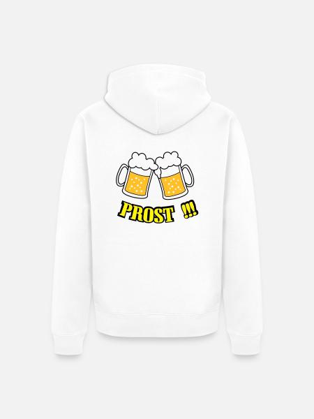 bier_prost - Unisex Premium Bio Zip Hoodie - Weiß