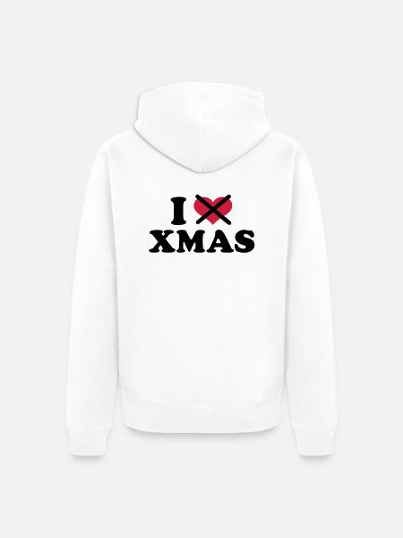 I hate xmas christmas - Veste à capuche bio Premium Unisexe - blanc