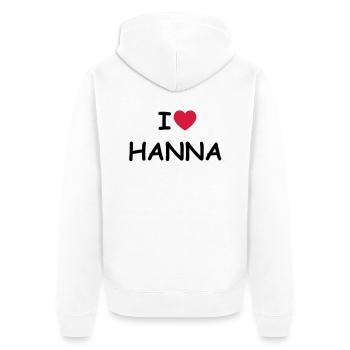 J'aime Hanna - Veste à capuche bio Premium Unisexe - blanc - Dos - Thijin (182cm)