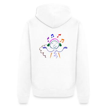 Music DJ - Unisex Premium Organic Zip Hoodie - white - Back - Thijin (182cm)
