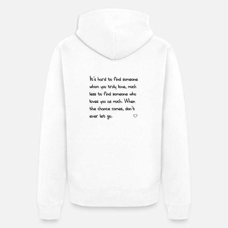 citations d'amour De - Veste à capuche bio Premium Unisexe - blanc