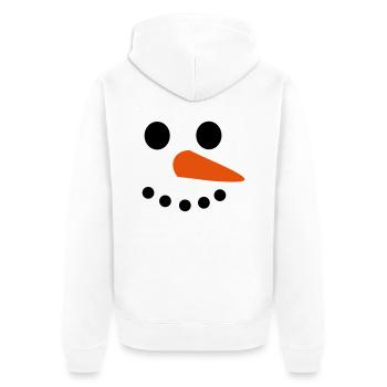 Schneemann Gesicht - Unisex Premium Bio Zip Hoodie - Weiß - Hinten - Thijin (182cm)