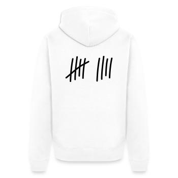 9 strokes / / 9 times / / Birthday / / gift - Unisex Premium Organic Zip Hoodie - white - Back - Thijin (182cm)