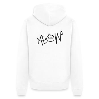 MEOW texte chat - Veste à capuche bio Premium Unisexe - blanc - Dos - Thijin (182cm)