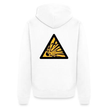 Gefahrensymbol - Sprengstoffe (2-farbig) - Unisex Premium Bio Zip Hoodie - Weiß - Hinten - Thijin (182cm)