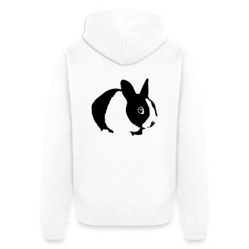 Cute Bunny Rabbit 01 - Unisex Premium Bio Zip Hoodie - Weiß - Hinten - Thijin (182cm)