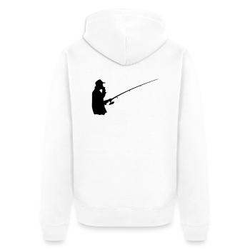 fisherman - Unisex Premium Bio Zip Hoodie - Weiß - Hinten - Thijin (182cm)