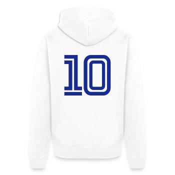 Number 10 - Unisex Premium Organic Zip Hoodie - white - Back - Thijin (182cm)