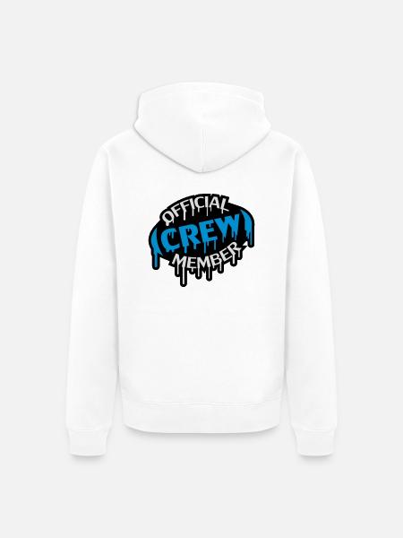 Official Crew Member Stamp - Unisex Premium Organic Zip Hoodie - white