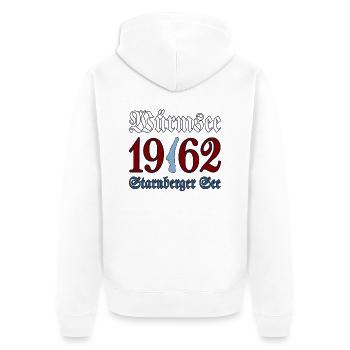 1962 Würmsee - Starnberger See - Unisex Premium Bio Zip Hoodie - Weiß - Hinten - Thijin (182cm)