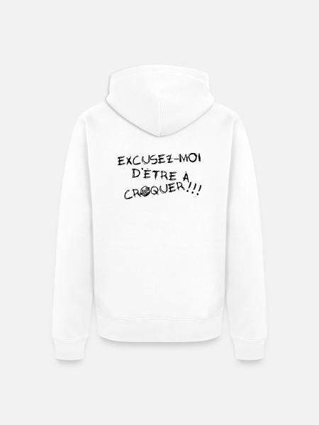 Sorry to be chewable - Unisex Premium Organic Zip Hoodie - white
