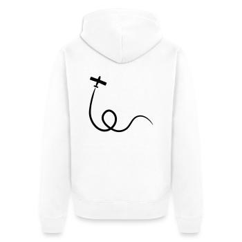 Airplane - Unisex Premium Bio Zip Hoodie - Weiß - Hinten - Thijin (182cm)