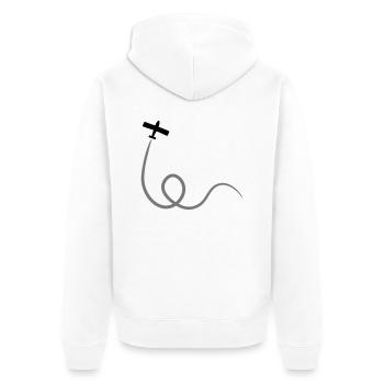 Airplane - Unisex Premium Bio Zip Hoodie - Weiß - Hinten - Thijin (182cm)