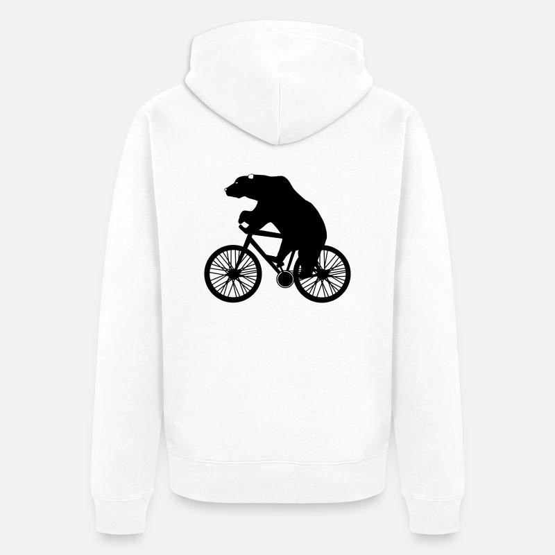 Radler Bär - Unisex Premium Bio Zip Hoodie - Weiß