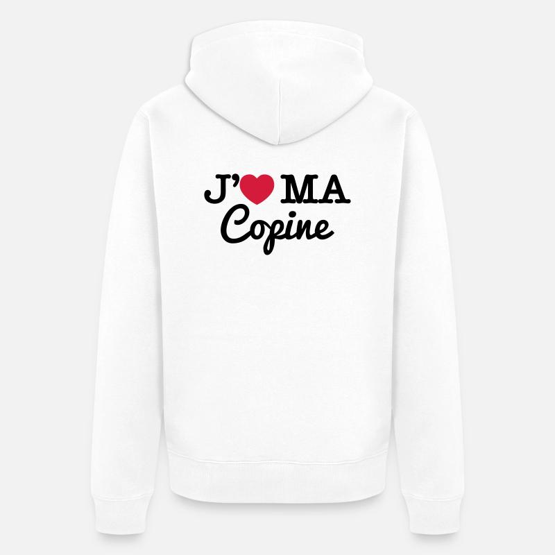 J'aime ma copine - Veste à capuche bio Premium Unisexe - blanc