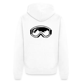 skibrille - Unisex Premium Bio Zip Hoodie - Weiß - Hinten - Thijin (182cm)